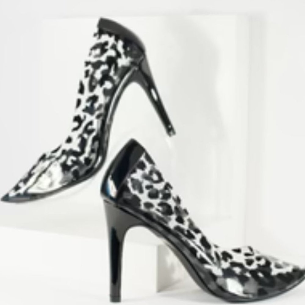 Black & Clear Leopard High Heel Pumps from Unique Vintage 6